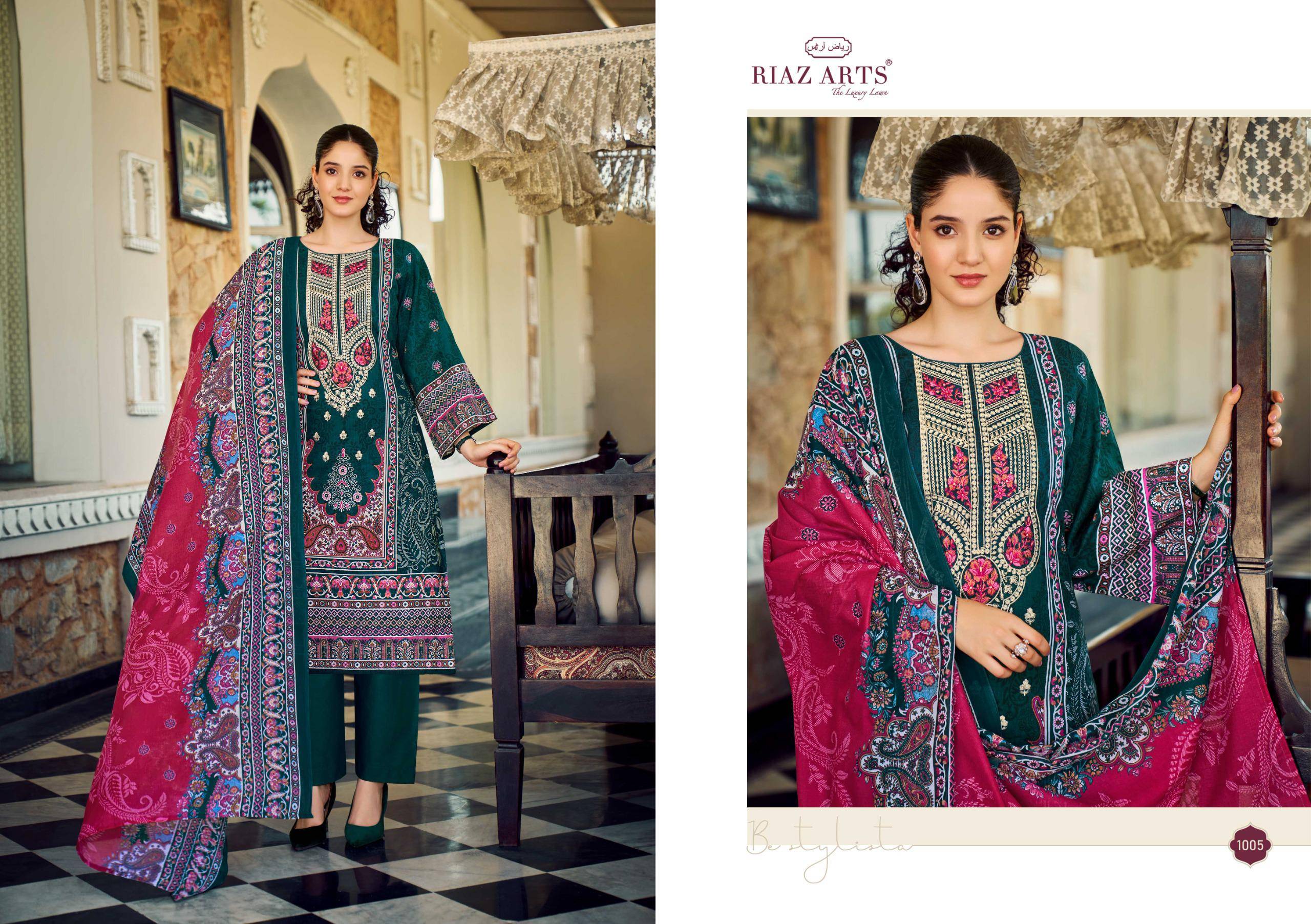  MUSAFIR vol-31 BY RIAZ ARTS PRINTS 1001 TO 1008 SERIES Pakistani Stylish Embroidered cotton camric Dresses At Wholesale Price